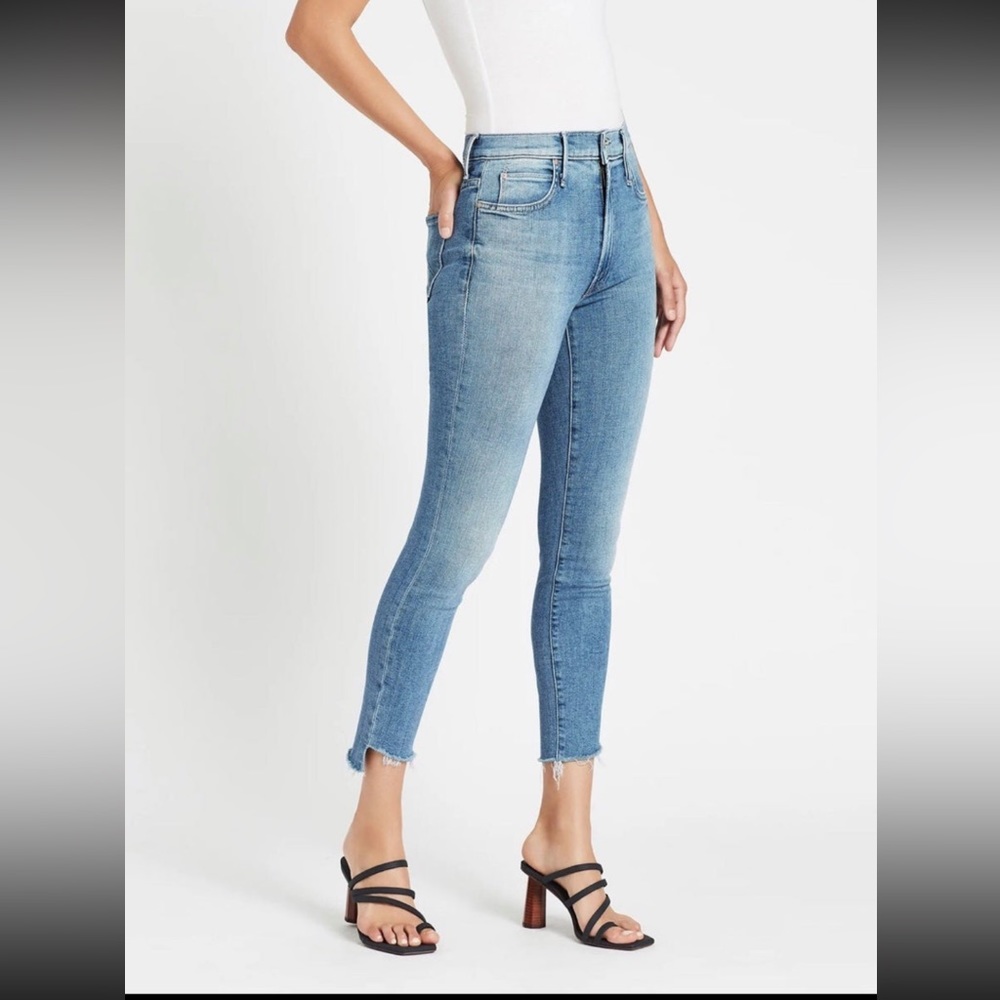 MOTHER stunner zip ankle step fray jeans